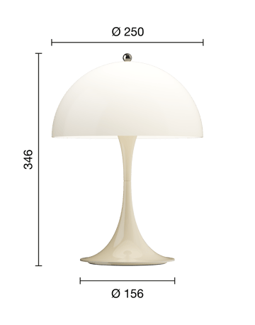 Lámpara de mesa portátil Panthella 250 - Opal beige - Louis Poulsen
