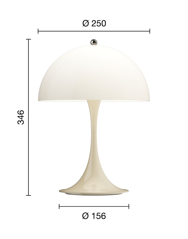 Lámpara de mesa portátil Panthella 250, Opal beige Louis Poulsen