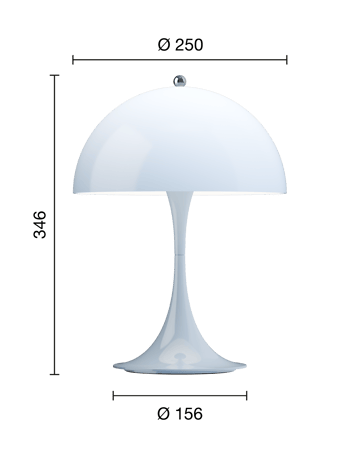 Lámpara de mesa portátil Panthella 250 - Opal pale blue - Louis Poulsen