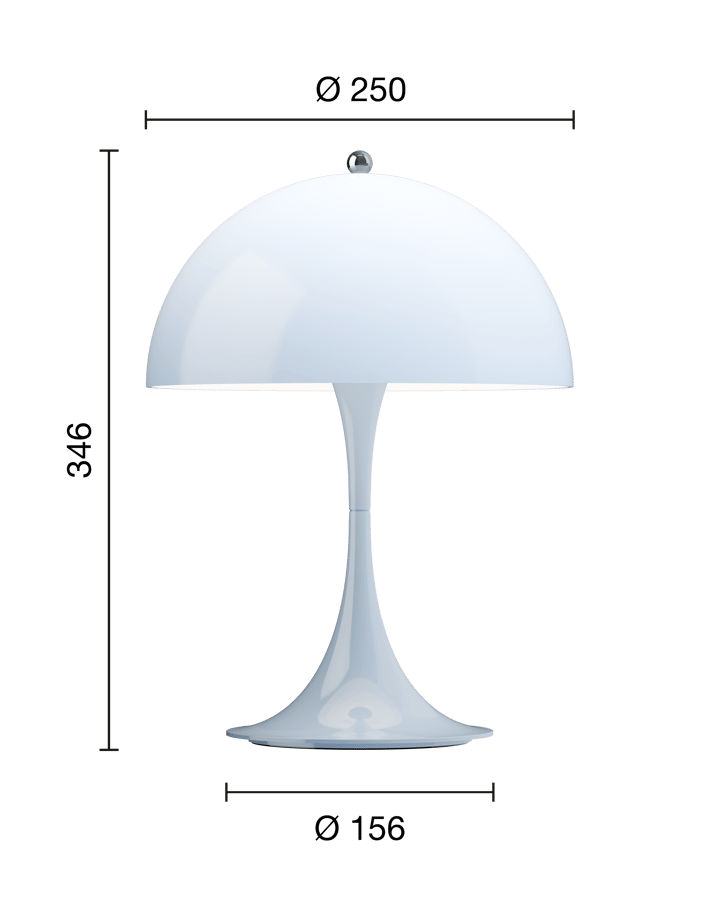 Lámpara de mesa portátil Panthella 250, Opal pale blue Louis Poulsen