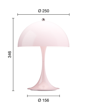 Lámpara de mesa portátil Panthella 250 - Opal pale rose - Louis Poulsen