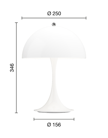 Lámpara de mesa portátil Panthella 250 - Opal white - Louis Poulsen