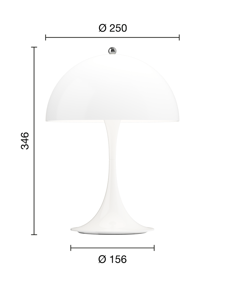 Lámpara de mesa portátil Panthella 250, Opal white Louis Poulsen