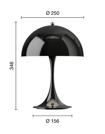 Lámpara de mesa portátil Panthella 250 - Opaque black - Louis Poulsen