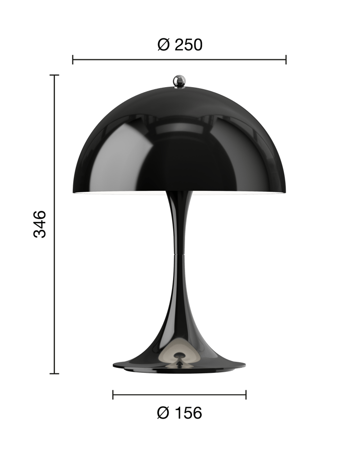 Lámpara de mesa portátil Panthella 250, Opaque black Louis Poulsen