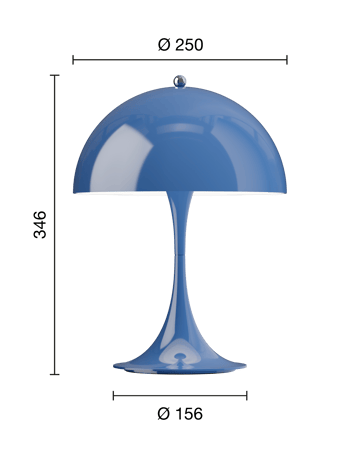 Lámpara de mesa portátil Panthella 250 - Opaque indigo blue - Louis Poulsen