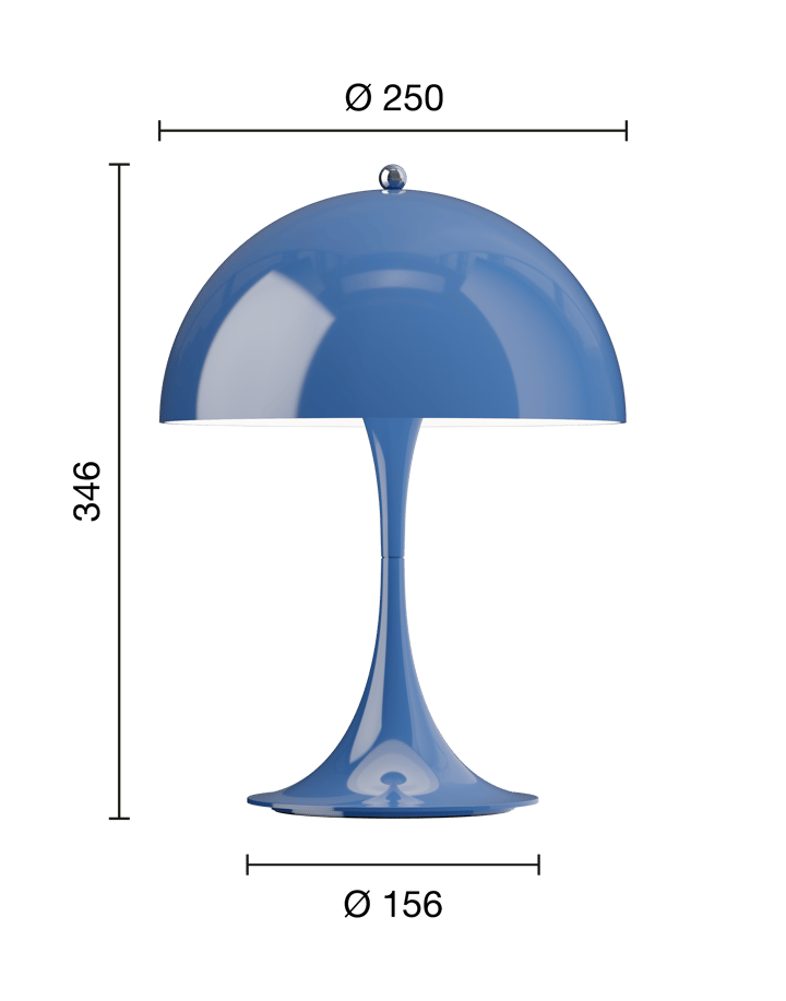 Lámpara de mesa portátil Panthella 250, Opaque indigo blue Louis Poulsen