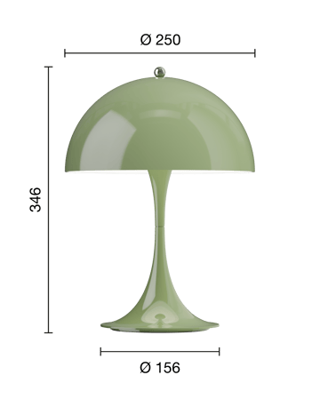 Lámpara de mesa portátil Panthella 250 - Opaque moss green - Louis Poulsen