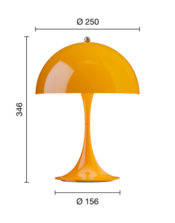 Lámpara de mesa portátil Panthella 250 - Opaque orange - Louis Poulsen