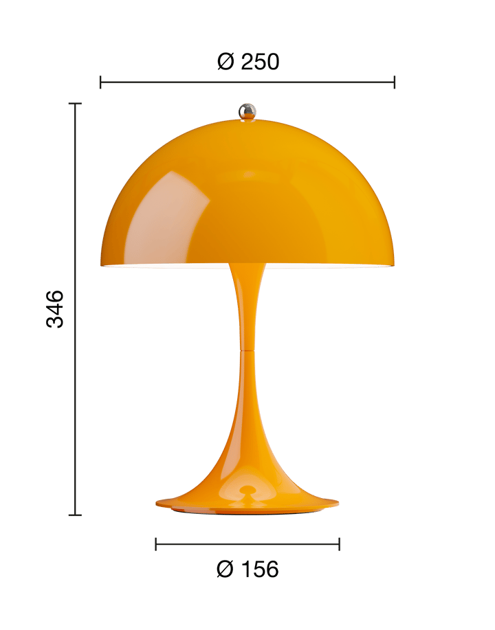 Lámpara de mesa portátil Panthella 250, Opaque orange Louis Poulsen