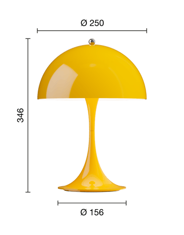Lámpara de mesa portátil Panthella 250 - Opaque yellow - Louis Poulsen