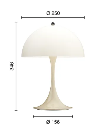 Lámpara de mesa portátil Panthella 250 V3 - Opal beige - Louis Poulsen