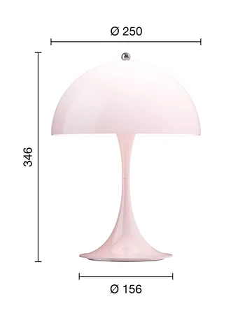 Lámpara de mesa portátil Panthella 250 V3 - Opal pale rose - Louis Poulsen