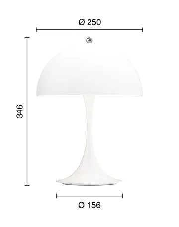 Lámpara de mesa portátil Panthella 250 V3 - Opal white - Louis Poulsen