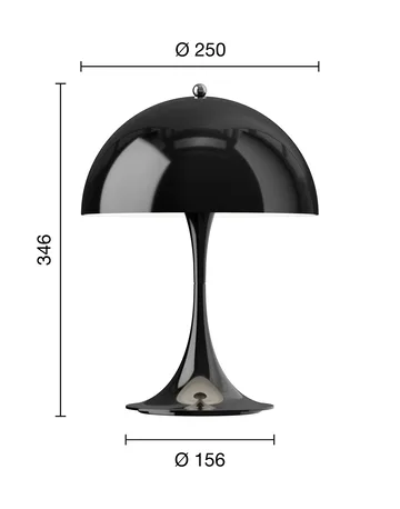 Lámpara de mesa portátil Panthella 250 V3 - Opaque black - Louis Poulsen