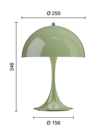 Lámpara de mesa portátil Panthella 250 V3 - Opaque moss green - Louis Poulsen