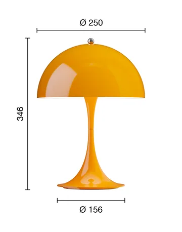 Lámpara de mesa portátil Panthella 250 V3 - Opaque orange - Louis Poulsen