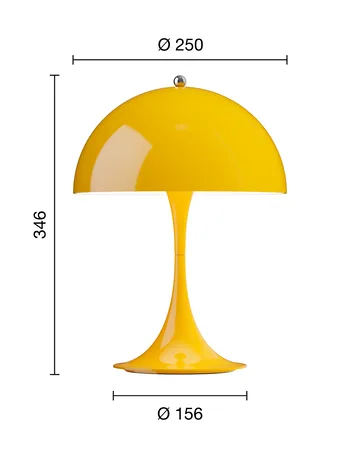 Lámpara de mesa portátil Panthella 250 V3 - Opaque yellow - Louis Poulsen