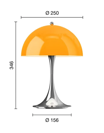 Lámpara de mesa portátil Panthella 250 V3 - Original Opal Orange - Louis Poulsen