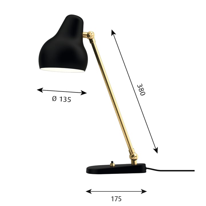 Lámpara de mesa VL38, Negro Louis Poulsen