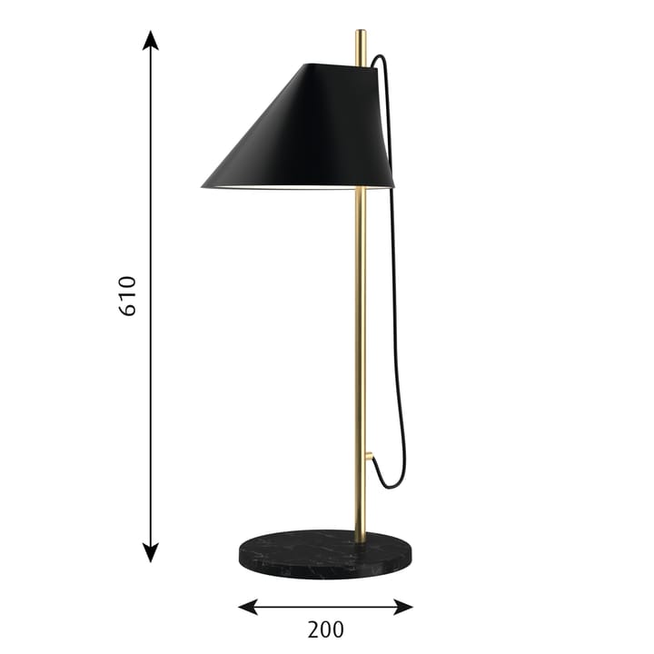 Lámpara de mesa Yuh, Negro-latón Louis Poulsen