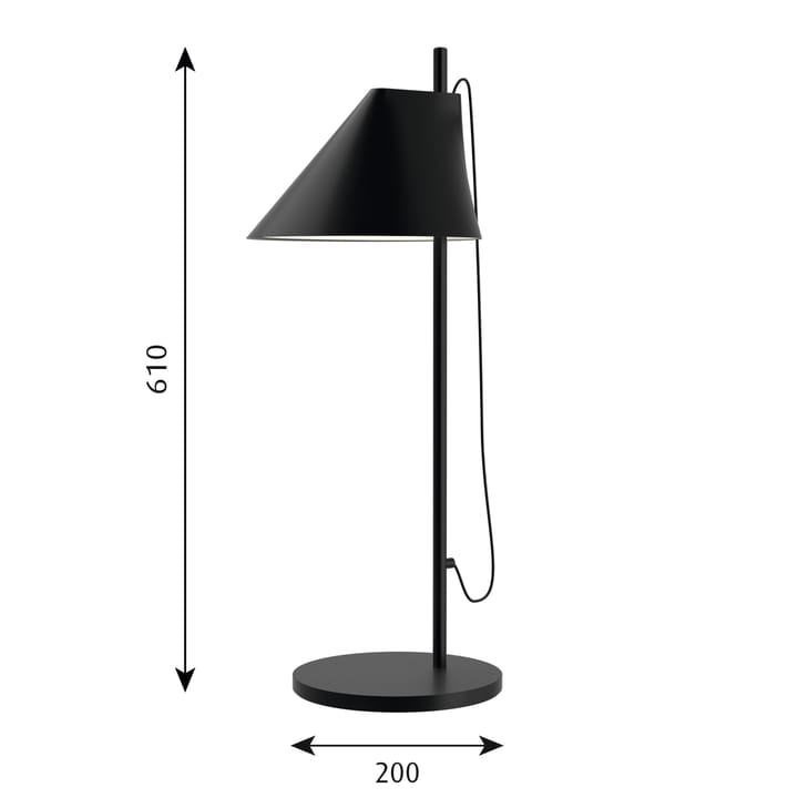 Lámpara de mesa Yuh, Negro Louis Poulsen