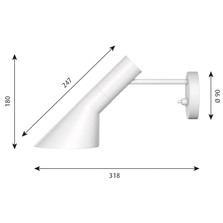 Lámpara de pared AJ, Blanco Louis Poulsen