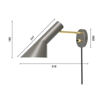 Lámpara de pared AJ - Brass-warm grey - Louis Poulsen