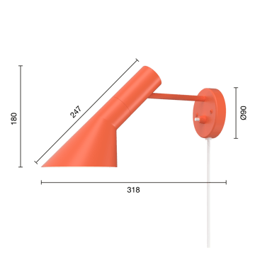 Lámpara de pared AJ - Electric orange - Louis Poulsen