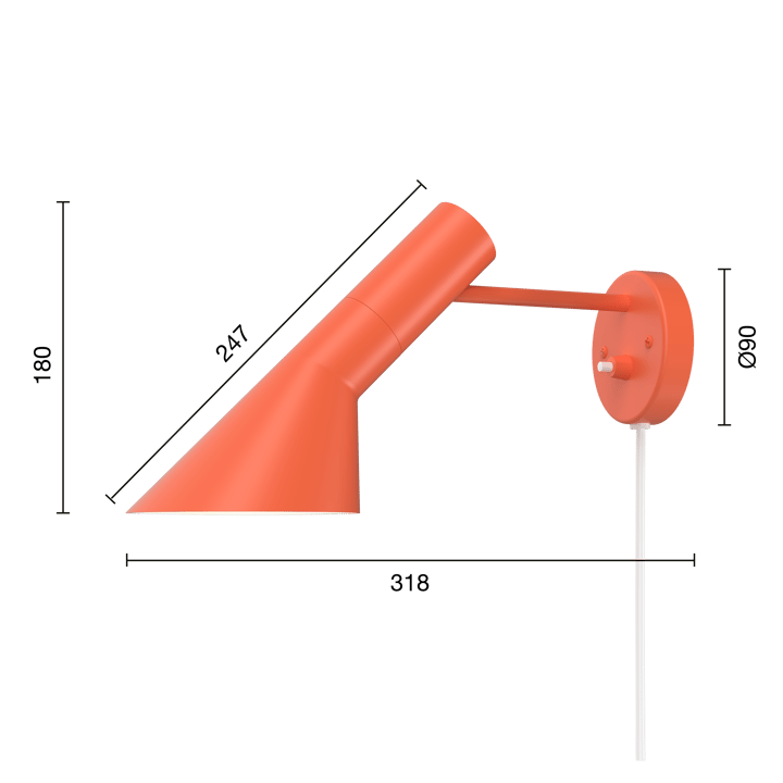 Lámpara de pared AJ - Electric orange - Louis Poulsen