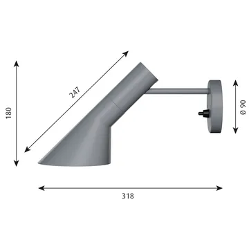 Lámpara de pared AJ - gris oscuro - Louis Poulsen