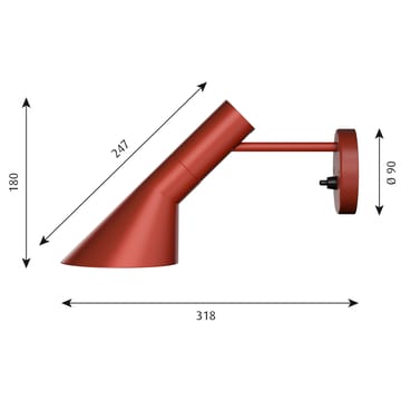Lámpara de pared AJ - rojo óxido - Louis Poulsen