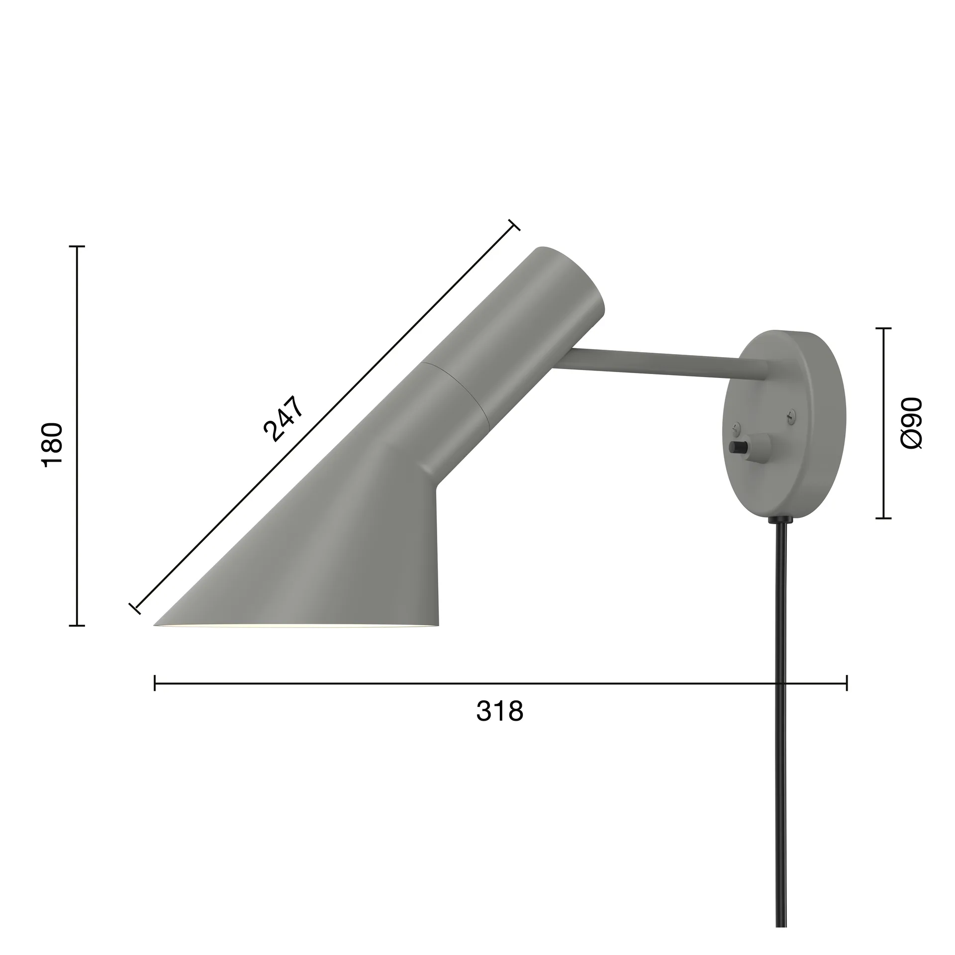 Lámpara de pared AJ, Warm grey Louis Poulsen