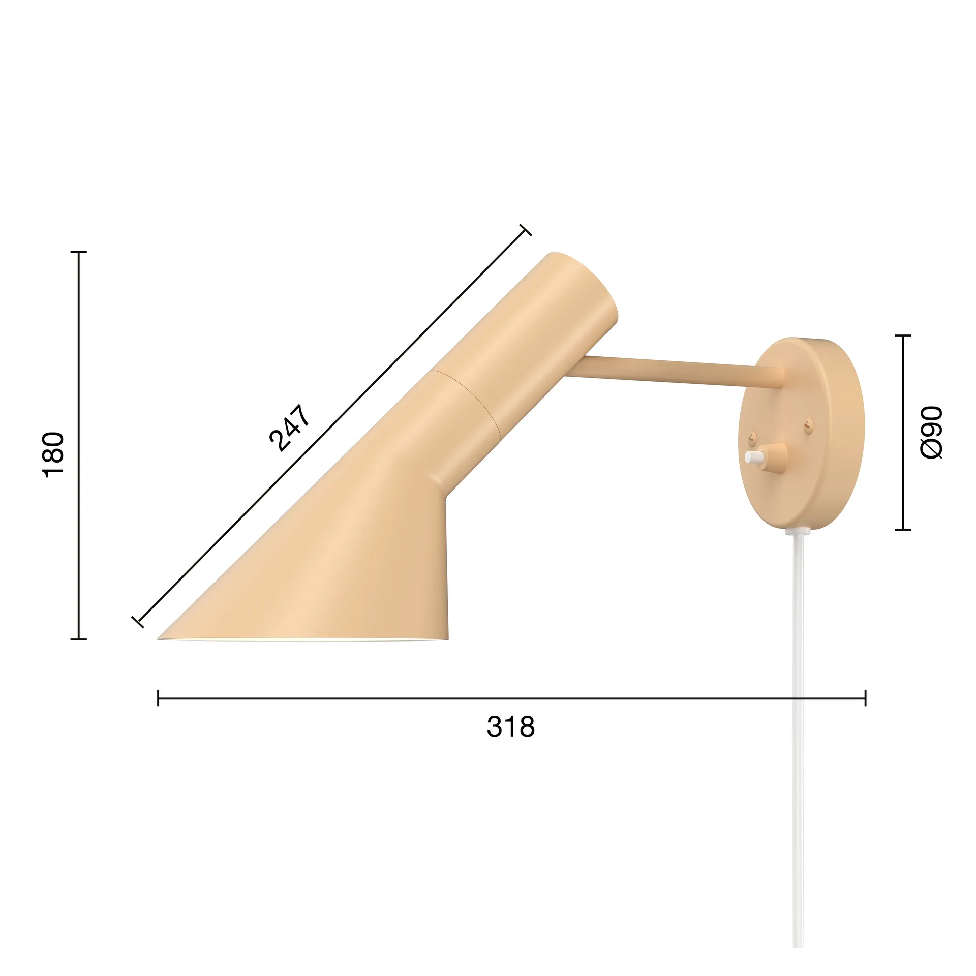 Lámpara de pared AJ, Warm sand Louis Poulsen