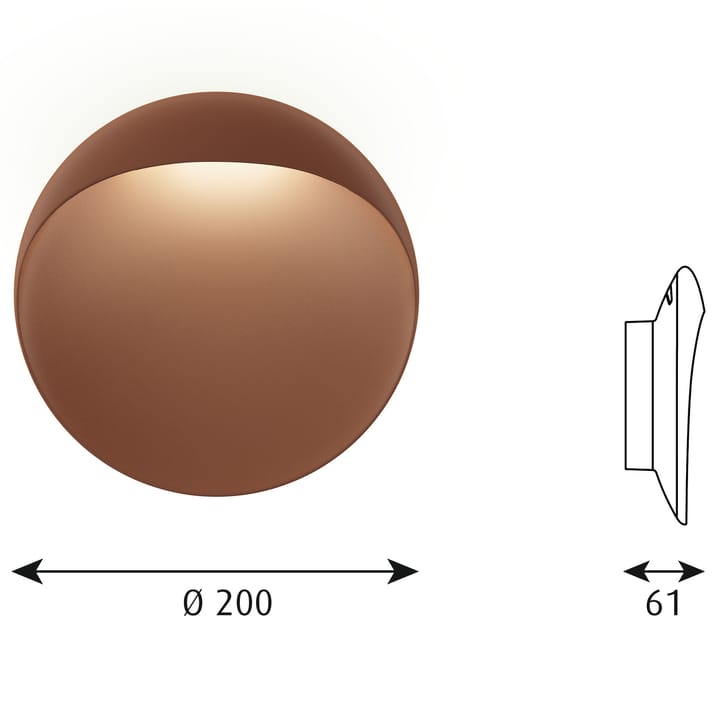 Lámpara de pared Flindt Ø20 cm, Corten Louis Poulsen