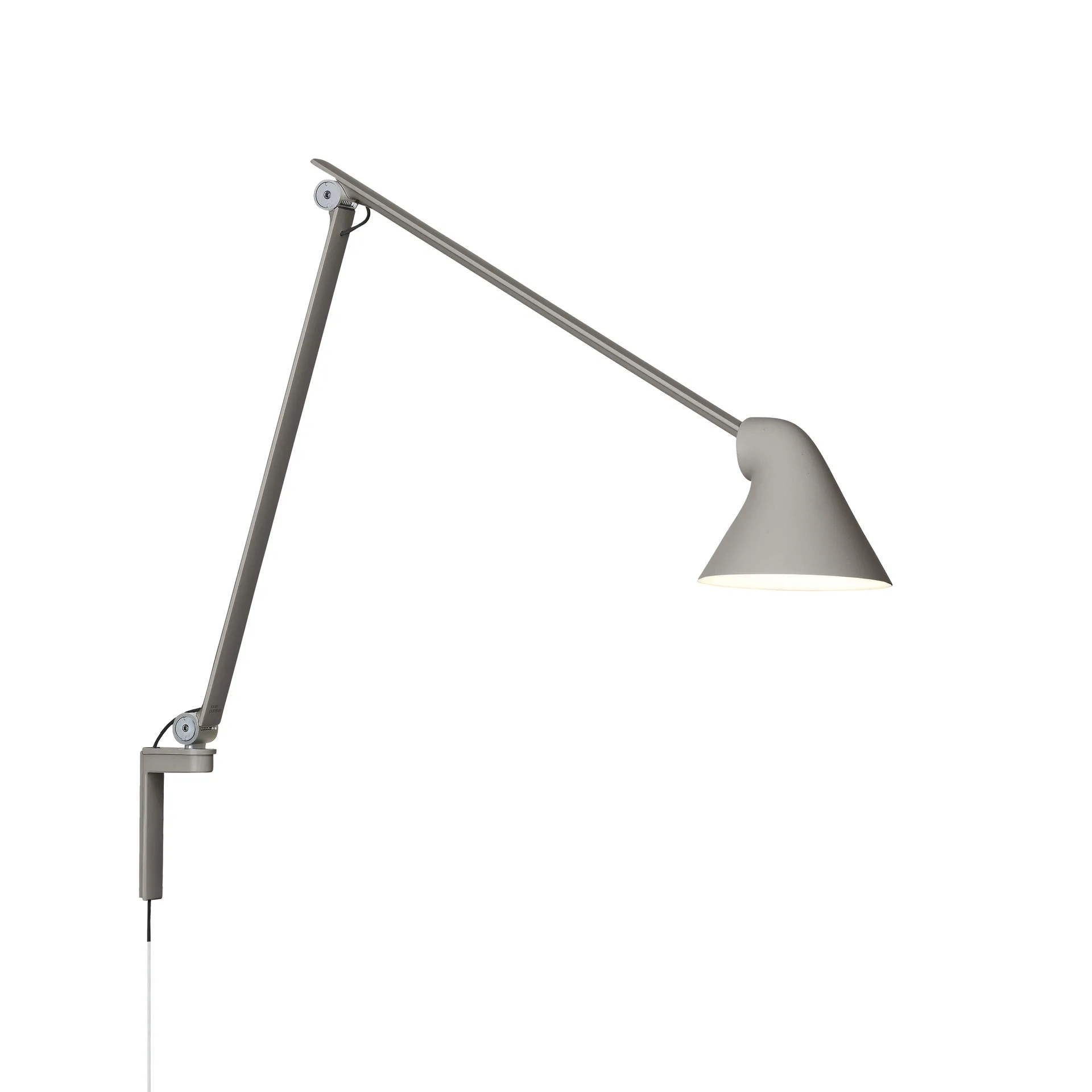 Lámpara de pared NJP, Gris claro, brazo largo, LED, 3000k Louis Poulsen