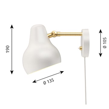 Lámpara de pared VL38 - Blanco - Louis Poulsen