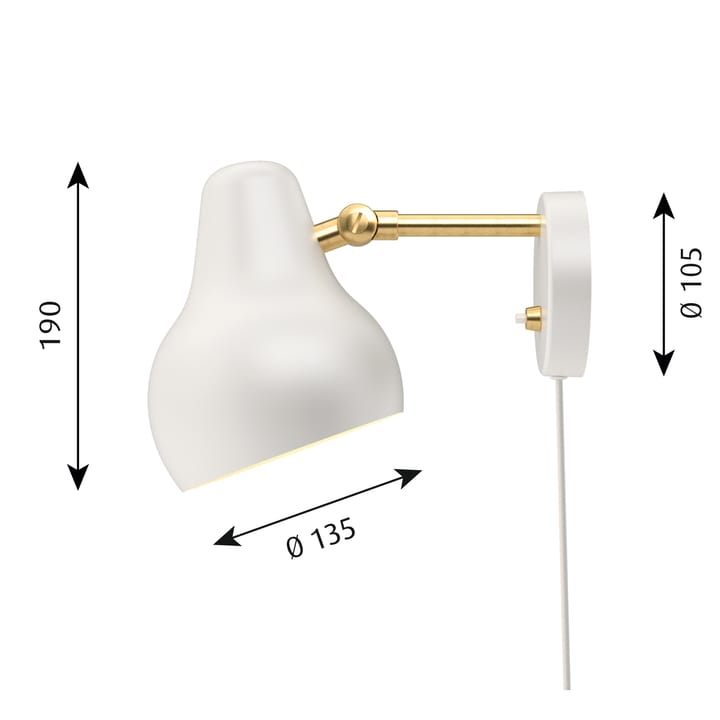 Lámpara de pared VL38, Blanco Louis Poulsen