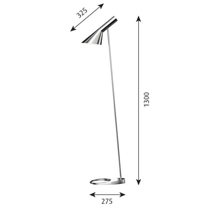 Lámpara de pie AJ - Acero inoxidable pulido - Louis Poulsen