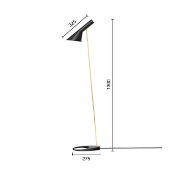 Lámpara de pie AJ - Brass-black - Louis Poulsen
