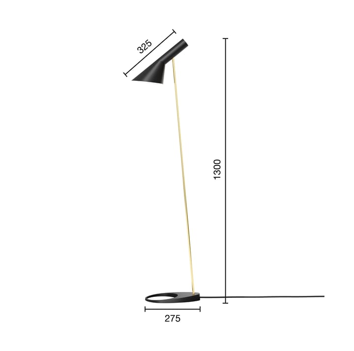 Lámpara de pie AJ, Brass-black Louis Poulsen