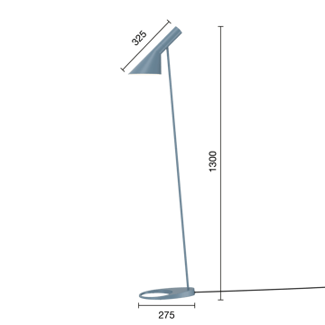 Lámpara de pie AJ - Dusty blue - Louis Poulsen