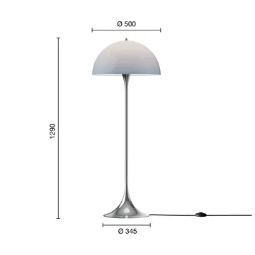 Lámpara de pie Panthella 500 - Original opal blue grey - Louis Poulsen
