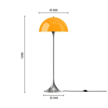 Lámpara de pie Panthella 500 - Original opal orange - Louis Poulsen