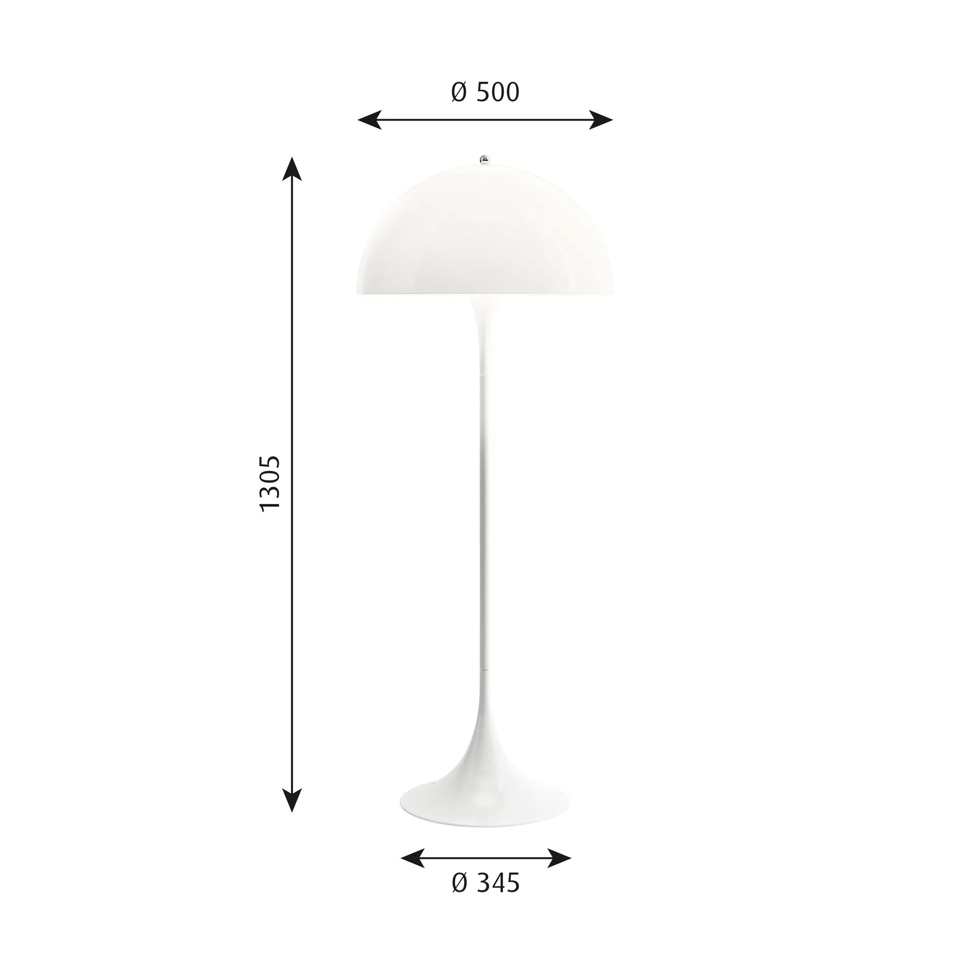 Lámpara de pie Panthella 500, V3, Opal white Louis Poulsen