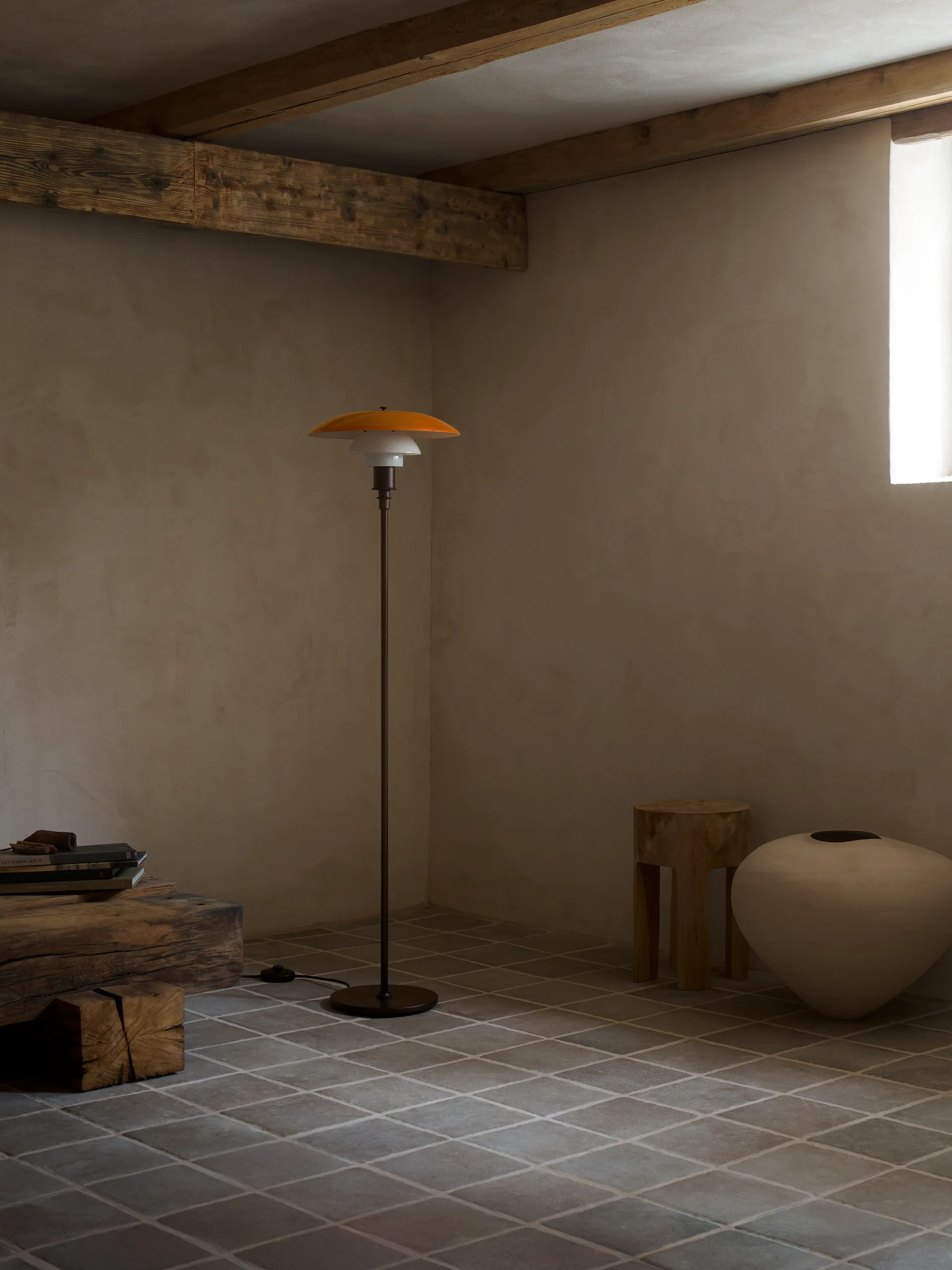 Lámpara de pie PH 3½-2½ Centenary Edition, Ámbar-opal white Louis Poulsen