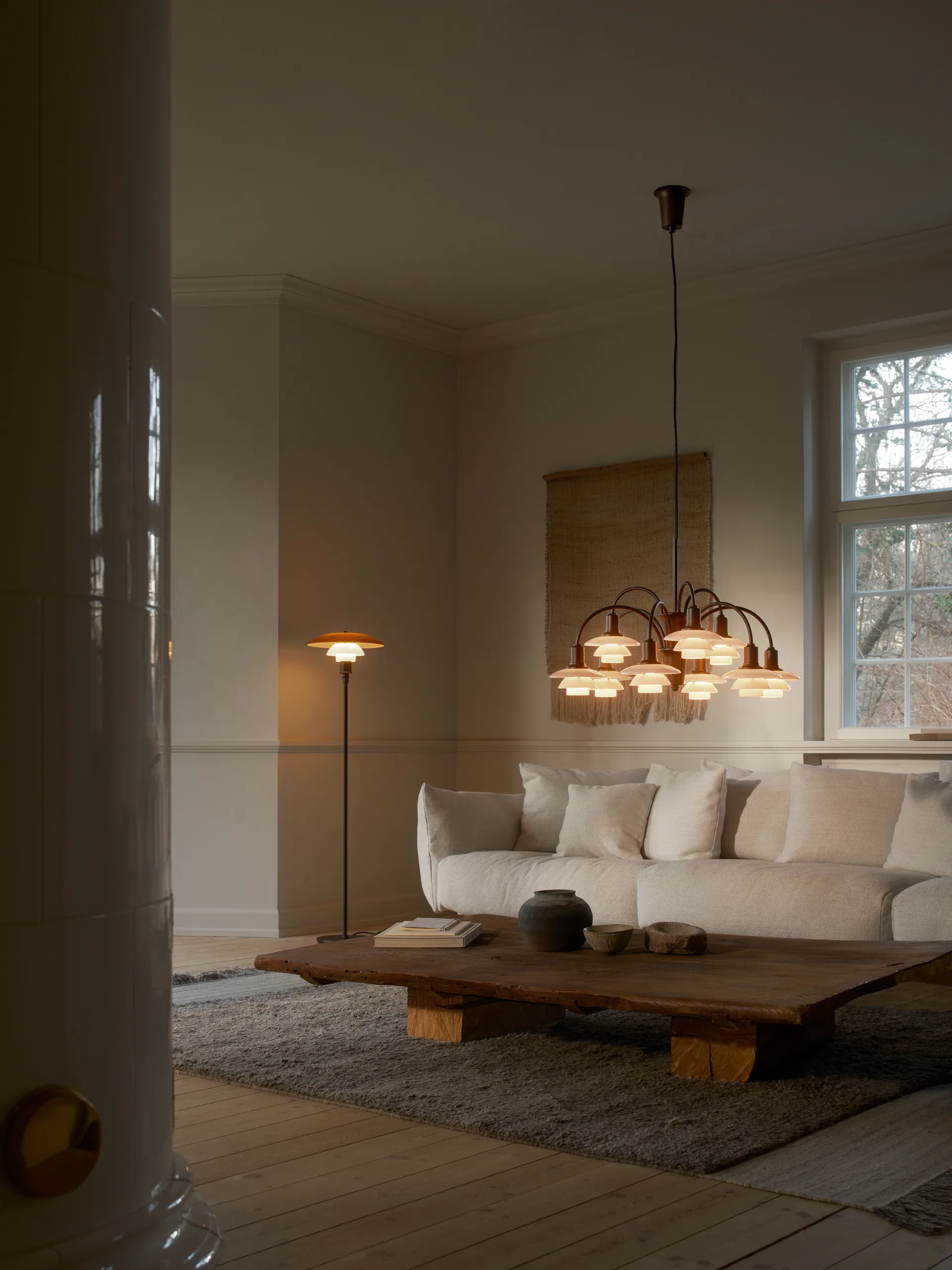 Lámpara de pie PH 3½-2½ Centenary Edition, Ámbar-opal white Louis Poulsen