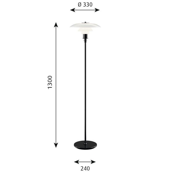 Lámpara de pie PH 3½-2½ - Negro - Louis Poulsen
