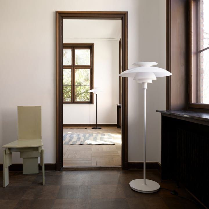 Lámpara de pie PH 80 regulable, Blanco-vidrio opal blanco Louis Poulsen