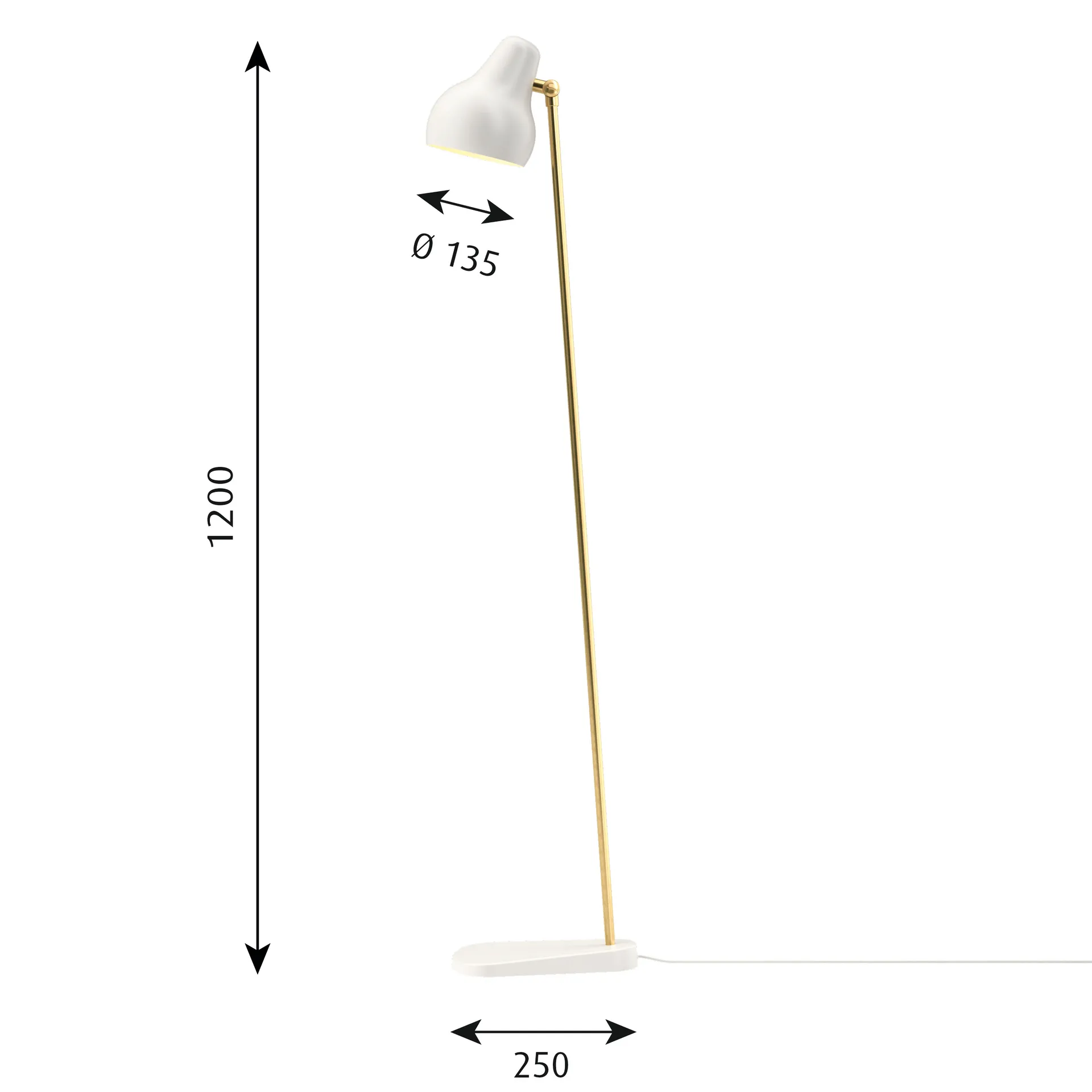 Lámpara de pie VL38, Blanco Louis Poulsen